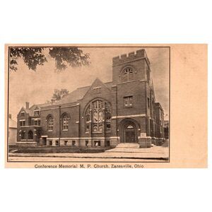 C.1909 Vintage Postcard Conference Memorial M.P. Church Zanesville Ohio Unused C